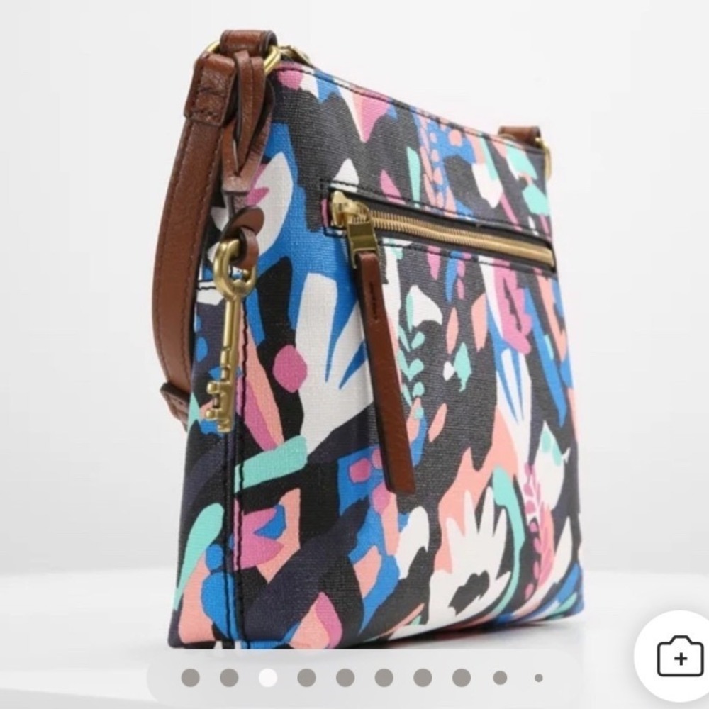 Fossil | Women's Multicolor Fiona Abstract‎ Floral Coated Canvas Crossbody Bag - Picture 3 of 12